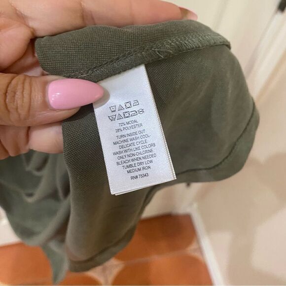 Joie pullover midi swing asymmetrical hem dress size XS army green color - Picture 4 of 6